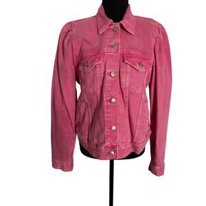 Gap X Barbie Puff Sleeve Pink Denim Jacket
